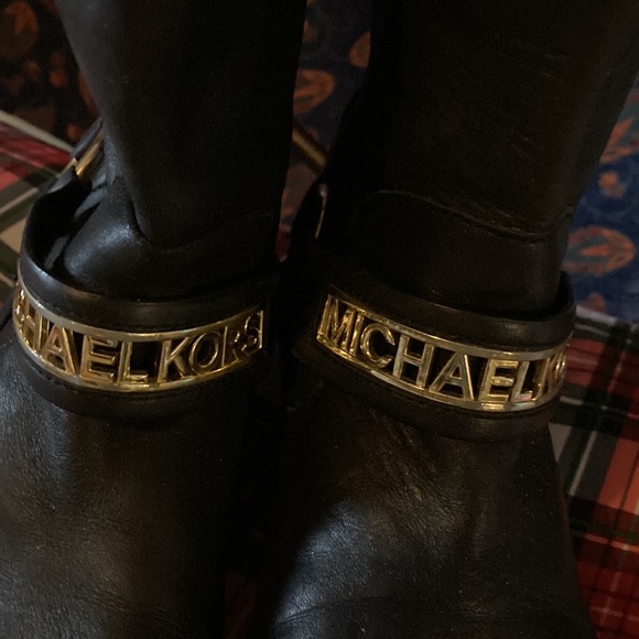 Michael Kors short black leather western boots size 8 med nice - Picture 8 of 9